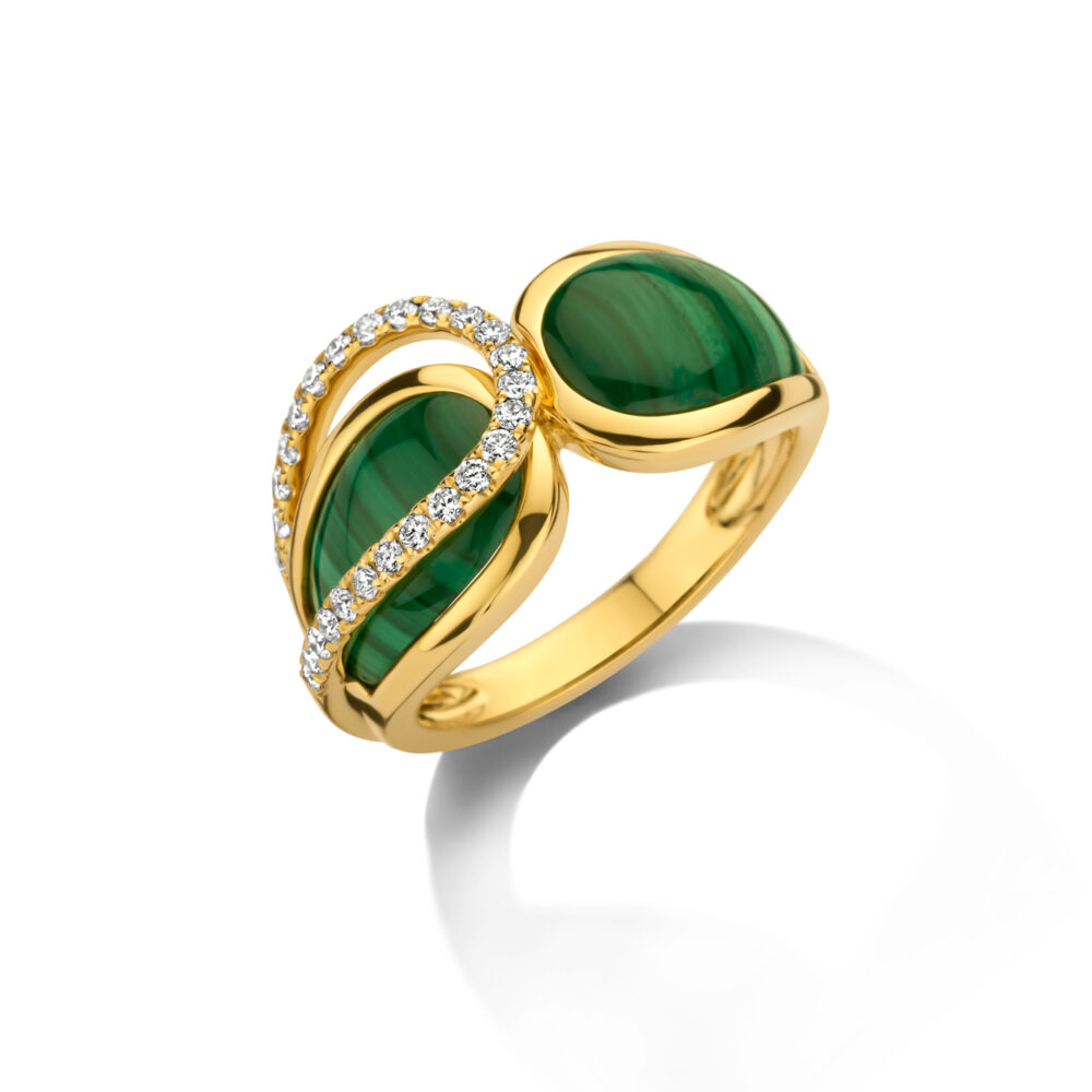 Illustration de l’univers Bagues malachite et diamants