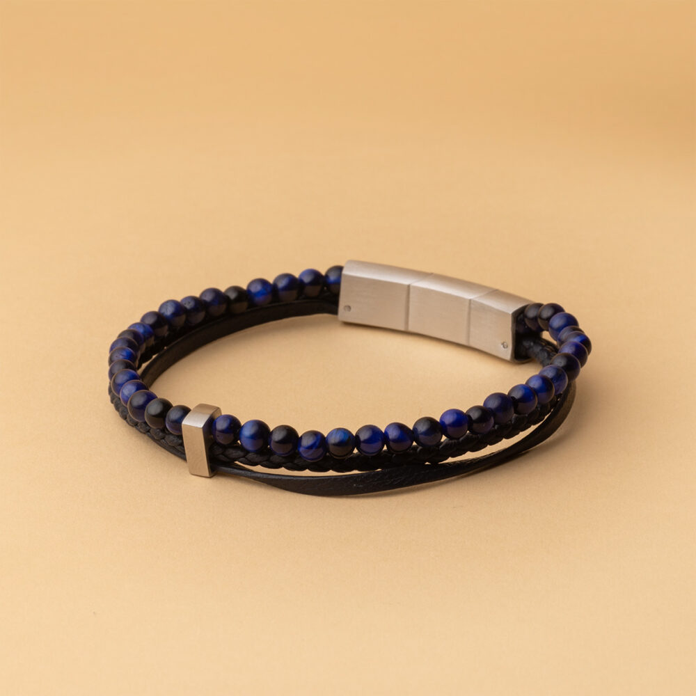 Illustration de l’univers bracelet mixte cuir/pierre